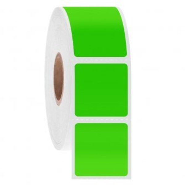 Ga International NitroTag Cryogenic Barcode Labels, 1x1, 1" Core, Green, 1000 Labels 247185G